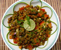 kala chana chaat or black chickpeas subzi